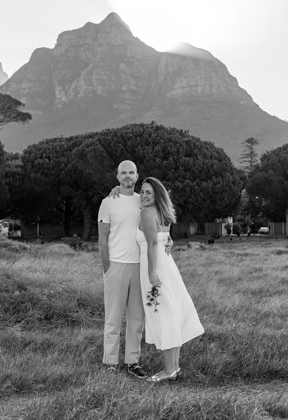 Angel and Andrew with the mountain behind them